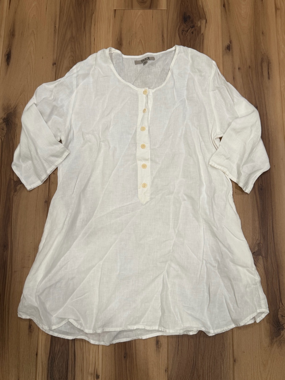 Flax White Linen Shirt - Classic Short Sleeve